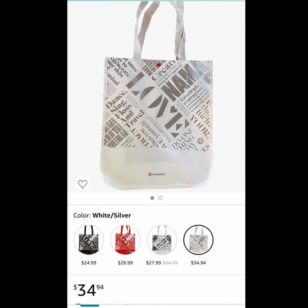 NWOT LULULEMON Reusable Shopping Gym Lunch Bag L